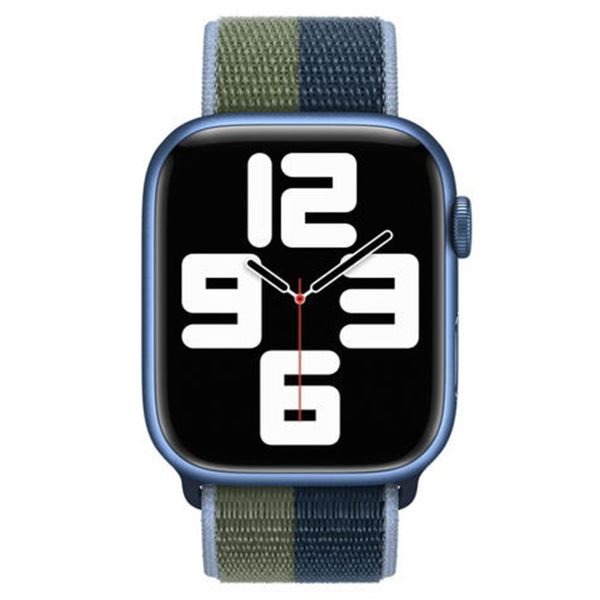 Apple Sport Loop Band für die Apple Watch Series 1 bis 10 / SE / Ultra (2) (44/45/46/49 mm) - Abyss Blue/Moss Green