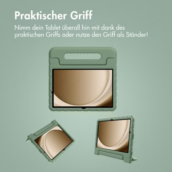 imoshion Schutzhülle mit Handgriff kindersicher Samsung Galaxy Tab A11 Plus / A9 Plus - Olive Green