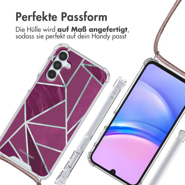 imoshion Design Hülle mit Band für das Samsung Galaxy A15 (5G/4G) - Bordeaux Graphic