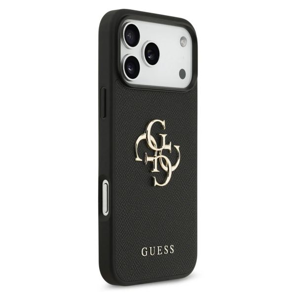 Guess Big 4G Logo Hülle Grained Apple iPhone 17 Pro Max - Schwarz