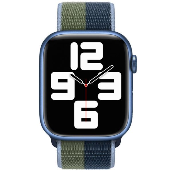 Apple Sport Loop Armband für Apple Watch Series 1 bis 9 / SE (38/40/41 mm) | Series 10 (42 mm) - Abyss Blue/Moss Green