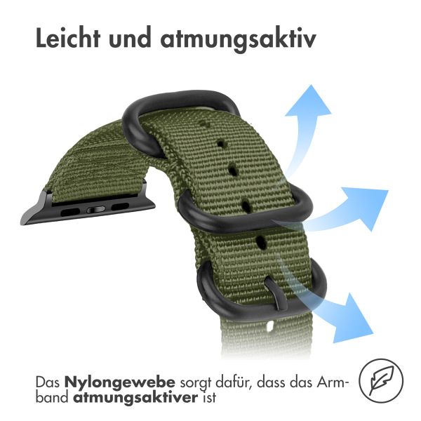 imoshion Nylonarmband für das Apple Watch Series 1-10 / SE / Ultra (2) - 42/44/45/46/49 mm - Grün