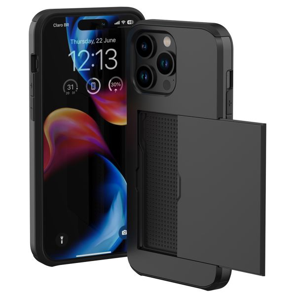 imoshion Backcover mit Kartenfach Apple iPhone 15 Pro Max - Schwarz