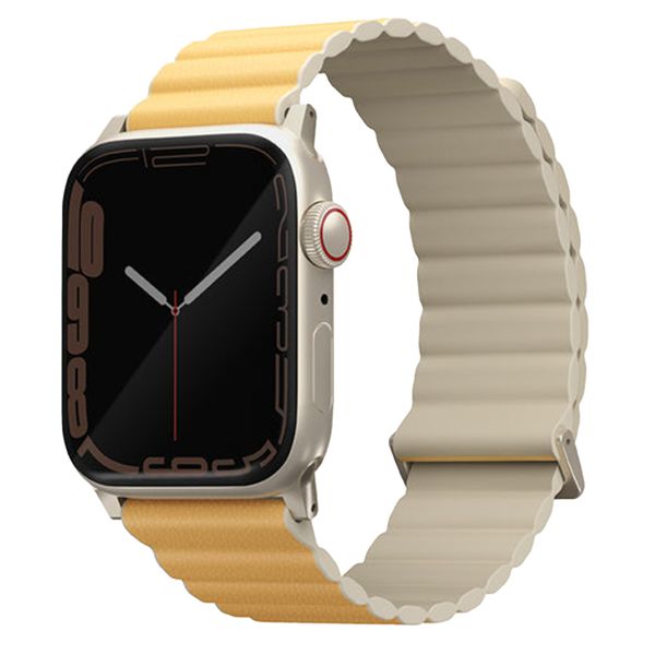 Uniq Revix Premium Edition doppelseitiges Armband für das  Apple Watch Series 1 t/m 11 / SE / Ultra (44/45/46/49 mm) - Canary Yellow / Ivory