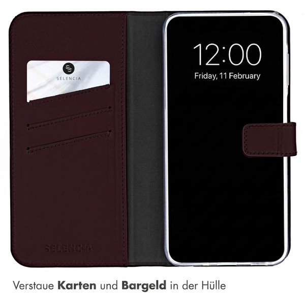 Selencia Echtleder Klapphülle Samsung Galaxy A27 (5G) - Dunkelbraun