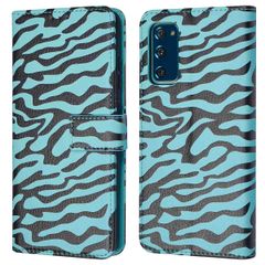 imoshion ﻿Design Klapphülle für das Samsung Galaxy S20 FE - Black Blue Stripes