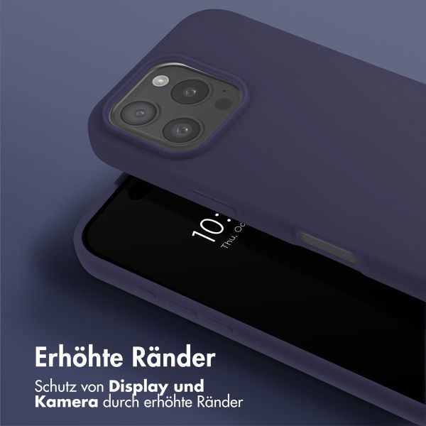 Selencia SilikonHülle mit abnehmbarem Band Apple iPhone 16 Pro Max - Dunkelblau