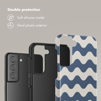Selencia Vivid Back Cover Samsung Galaxy S21 FE - Wave Vibes Classic Blue