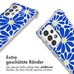 imoshion Design Hülle mit Band Samsung Galaxy A33 - Cobalt Blue Flowers Connect