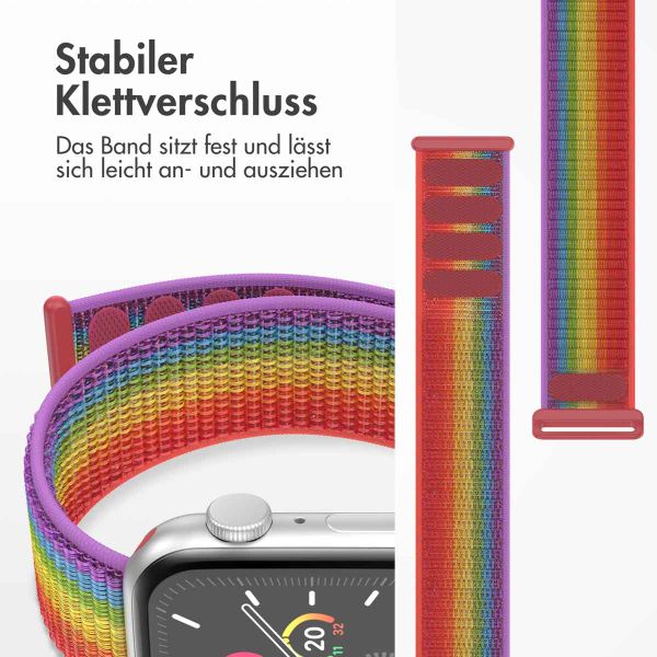 imoshion Nylonarmband für das  Apple Watch Series 1 t/m 11 / SE / Ultra (44/45/46/49 mm) - Rainbow