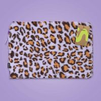 imoshion Fluffy Laptop Hülle 13-14 Zoll - Laptop Sleeve - Leopard Lilac
