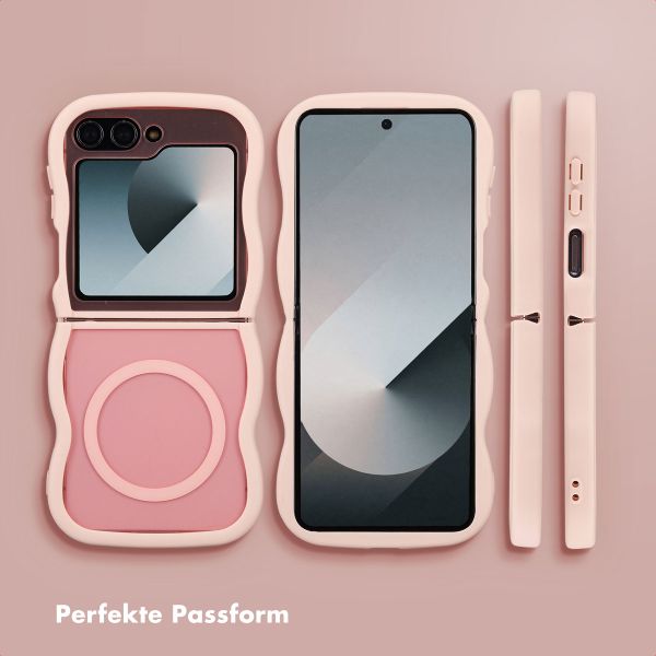 Selencia Wavy Backcover mit MagSafe Samsung Galaxy Z Flip 6 - Soft Pink