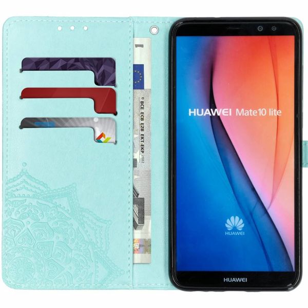 Mandala Klapphülle Mintgrün für das Huawei Mate 10 Lite