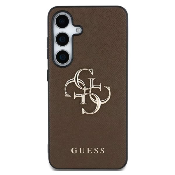 Guess 4G Metal Logo Saffiano Backcover für das Samsung Galaxy S25 - Brown