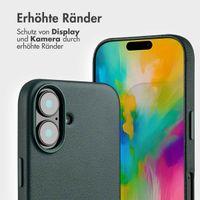 Accezz 2-in-1 Klapphülle aus Leder mit MagSafe für das Apple iPhone 16 - Cedar Green