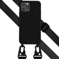 Selencia Silikonhülle mit abnehmbarem Band für das Apple iPhone 12 (Pro) - Schwarz