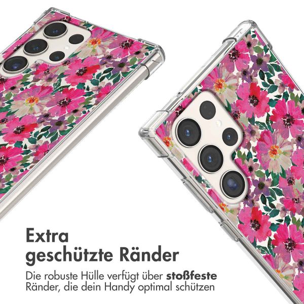 imoshion Design Hülle mit Band Samsung Galaxy S23 Ultra - Flower Water