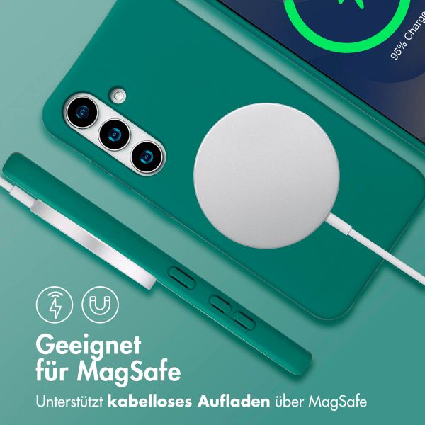 imoshion Color Backcover mit abnehmbarem Handykette und MagSafe Samsung Galaxy S24 / S25 - Dunkelgrün