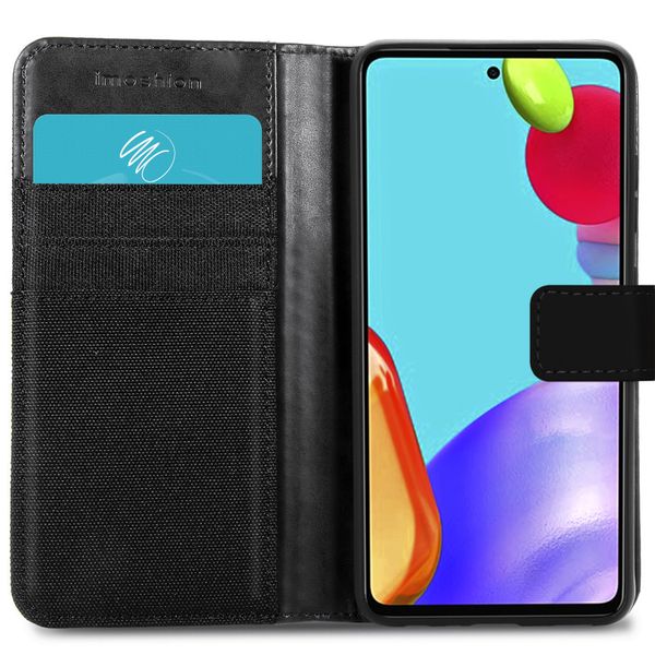 imoshion Luxuriöse Canvas-Klapphülle Samsung Galaxy A72 - Schwarz