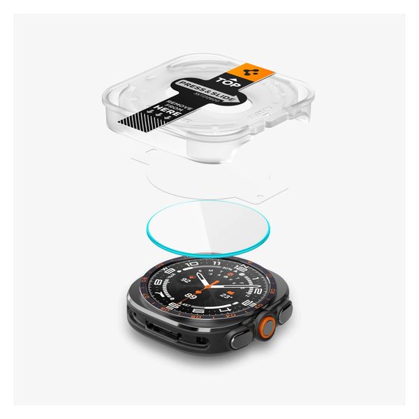 Spigen EZ FIT Glas.tR Displayschutzfolie mit Applikator für Samsung Galaxy Watch Ultra 2 - 47 mm - Transparent
