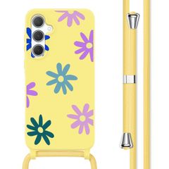 imoshion Silikonhülle design mit Band für das Samsung Galaxy A35 - Yellow Flower Distance