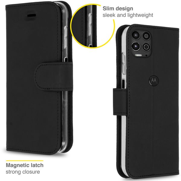 Accezz Wallet TPU Klapphülle Motorola Moto G100 - Schwarz