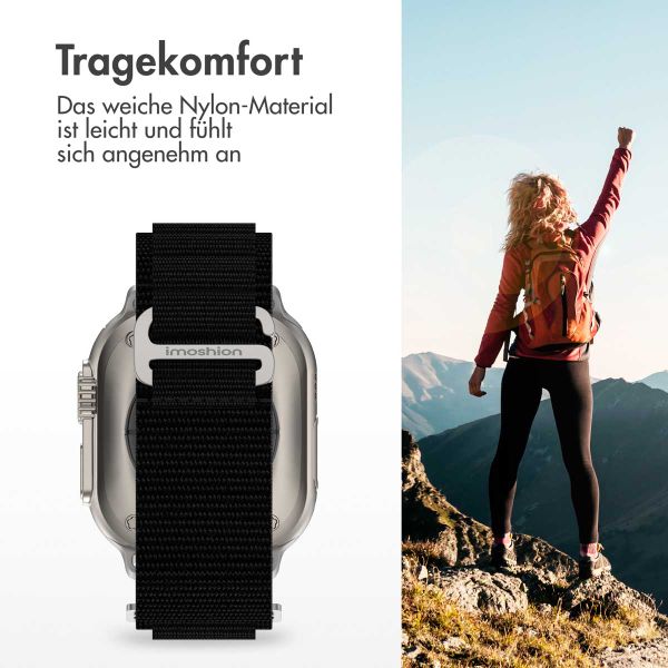 imoshion Nylon-Armband Alpine für die Apple Watch Series 1 bis 9 / SE (38/40/41 mm) | Series 10 (42 mm) - Schwarz