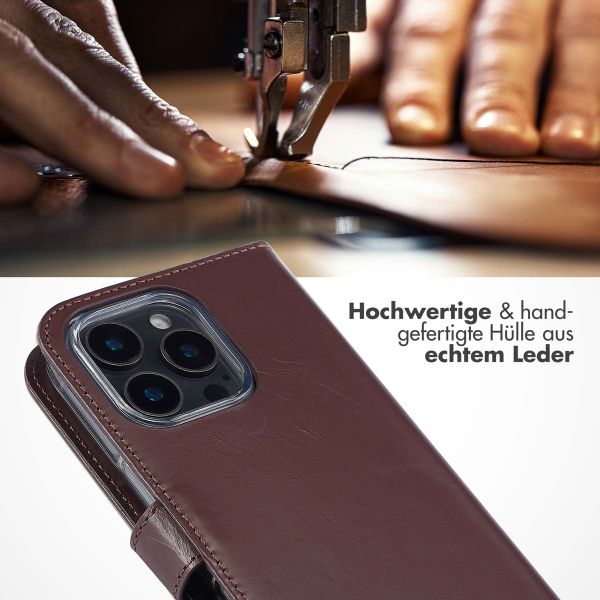 Selencia Echtleder Klapphülle Apple iPhone 16 Pro Max - Braun