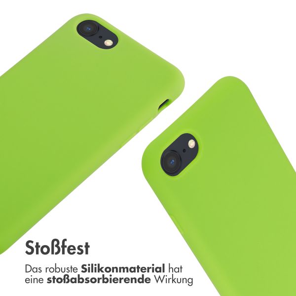 imoshion Silikonhülle mit Band für das iPhone SE (2022 / 2020) / 8 / 7 - Grün fluoreszierend