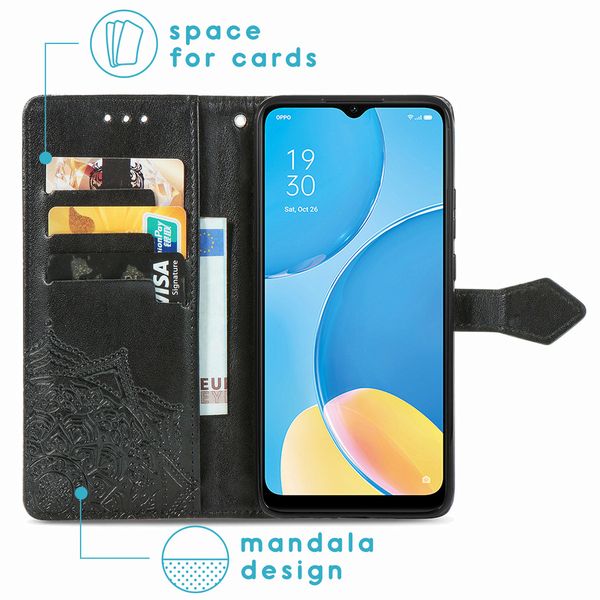 imoshion Mandala Klapphülle Oppo A15- Schwarz