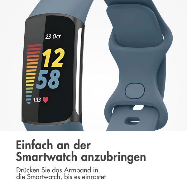 imoshion Silikonband für das  Fitbit Charge 5 / 6 - S - Official Blue