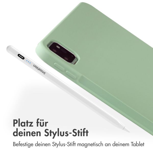 Accezz Liquid Silicone Back Cover mit Stifthalter Apple iPad Pro 11 (2022 / 2021 / 2020 / 2018) - Hellgrün