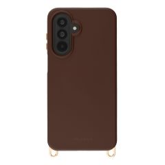 Selencia Rivièra Backcover mit MagSafe mit abnehmbaren Haken Samsung Galaxy A17 (5G) / (4G) - Choco Brown