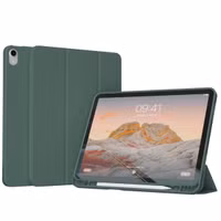 Accezz Smarte Klapphülle aus Silikon Apple iPad Air 11 Zoll (2025) M3 / (2024) M2 / Air 5 (2022) / Air 4 (2020) - Dunkelgrün