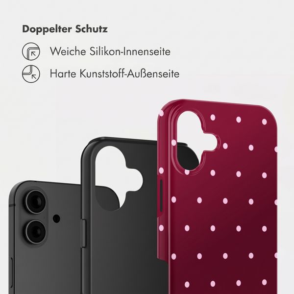 Selencia Vivid Back Cover Apple iPhone 16 - Happy Dots Burgundy