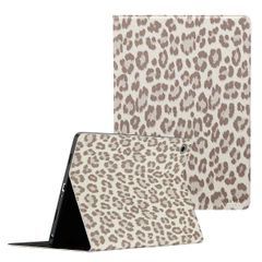 Selencia Sabi Klapphülle mit Leopardenmuster Samsung Galaxy Tab A9 Plus - Soft Ivory