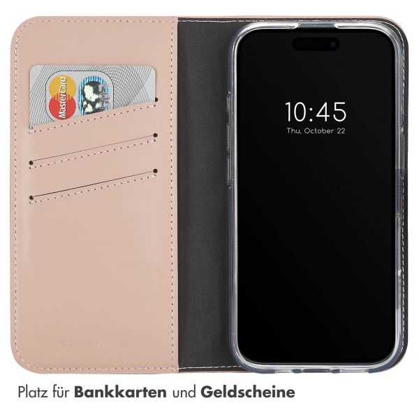 Selencia Echtleder Klapphülle Apple iPhone 16 Plus - Dusty Pink