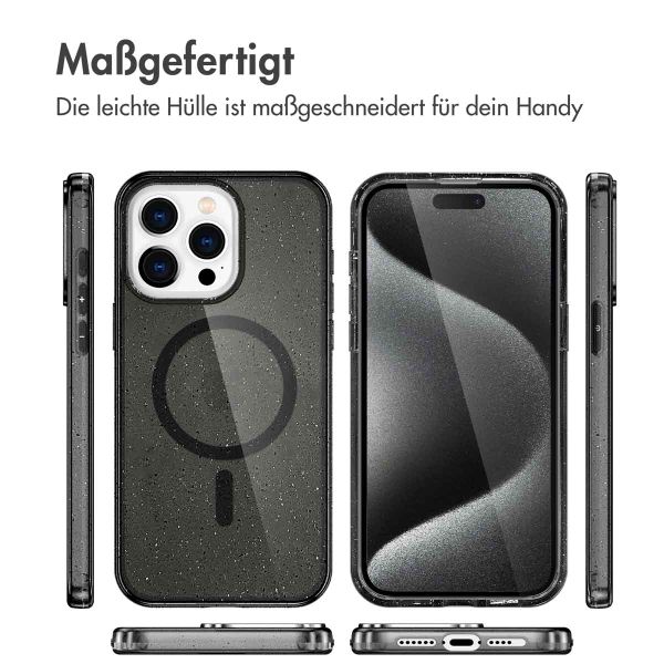 imoshion Sparkle Back Cover mit MagSafe Apple iPhone 15 Pro Max - Glitter Schwarz