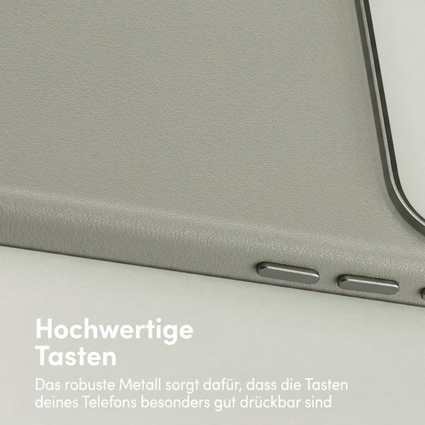 Accezz MagSafe Leather Backcover Apple iPhone 18 Pro Max / 17 Pro Max - Light Grey
