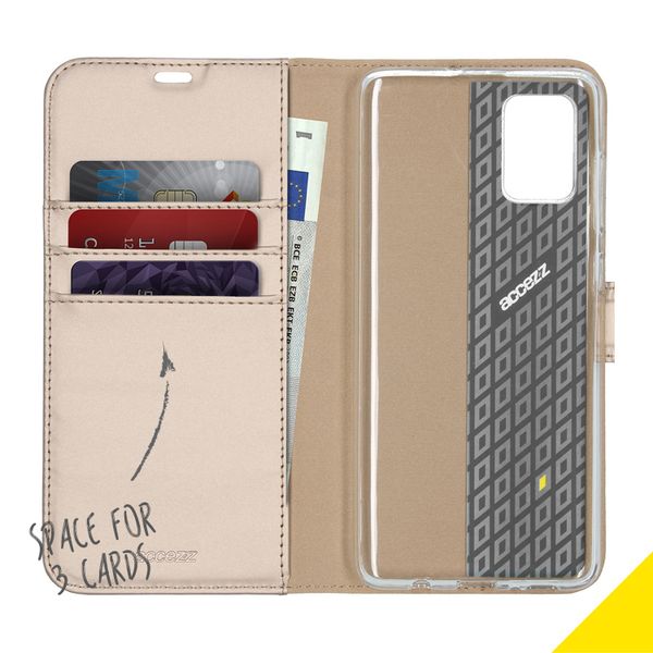 Accezz Wallet TPU Klapphülle Gold für das Samsung Galaxy A71