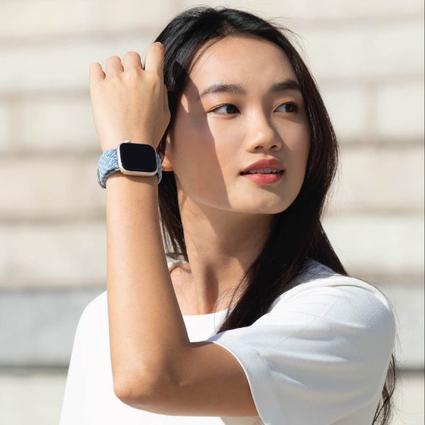 Uniq Aspen Designer Edition Geflochtenes Armband für die Apple Watch Series 1 bis 9 / SE (38/40/41 mm) | Series 10 (42 mm) - Cerulean Blue