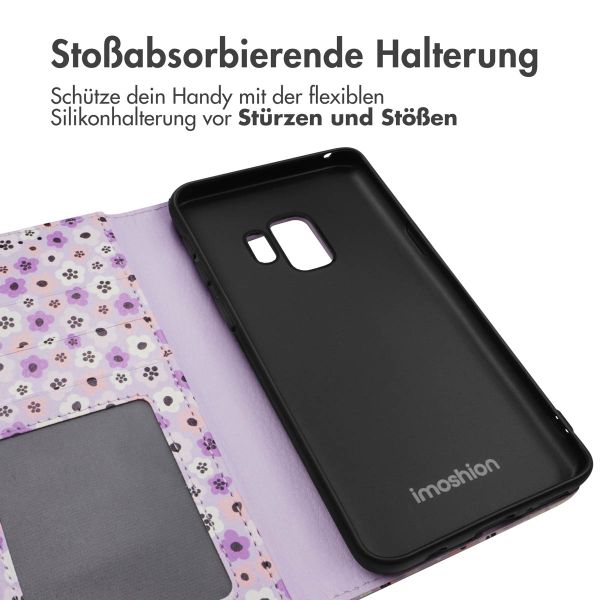 imoshion ﻿Design Klapphülle für das Samsung Galaxy S9 - Purple Flowers