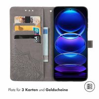 imoshion Mandala Klapphülle für das Xiaomi Redmi Note 12 Pro Plus - Grau