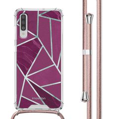 imoshion Design Hülle mit Band Samsung Galaxy A70 - Bordeaux Graphic