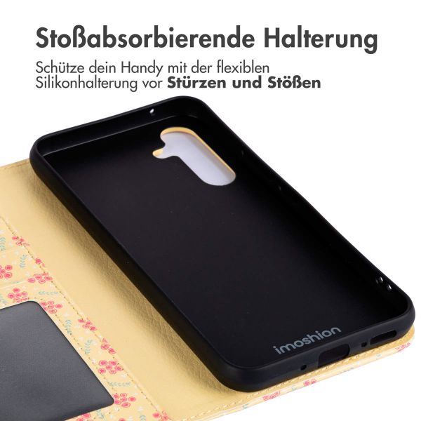 imoshion Design Klapphülle Samsung Galaxy A54 (5G) - Sunny Yellow Petite Flowers