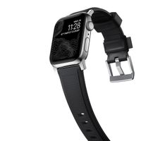 Nomad Robustes Armband FKM für das  Apple Watch Series 1 t/m 11 / SE / Ultra (44/45/46/49 mm) - Silber / Schwarz