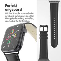 imoshion Classic Lederarmband für das  Apple Watch Series 1 t/m 9 / SE (38/40/41 mm) | Series 10 / 11 (42 mm) - Schwarz