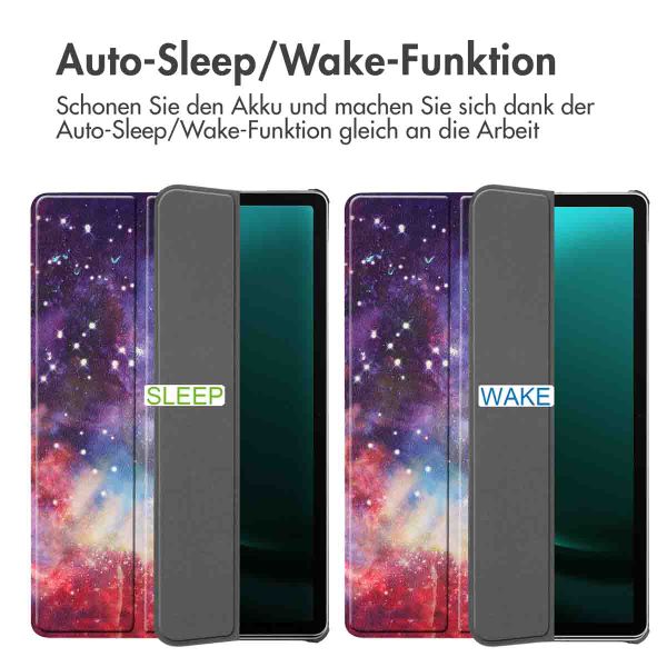 imoshion Design Trifold Klaphülle Samsung Galaxy Tab S10 Plus / Tab S9 FE Plus / Tab S9 Plus - Space