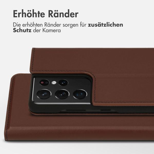 Accezz Premium Leather Slim Klapphülle für das Samsung Galaxy S21 Ultra - Braun