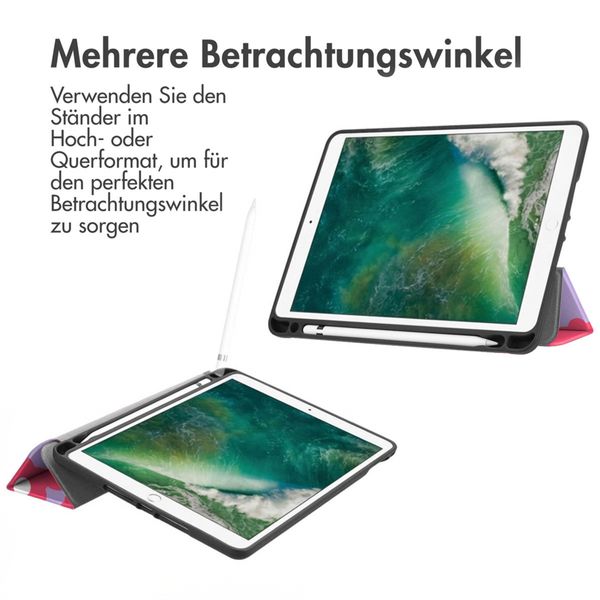imoshion Design Trifold Klaphülle Apple iPad 6 (2018) 9.7 Zoll / iPad 5 (2017) 9.7 Zoll / Air 2 (2014)/Air 1 (2013) - Dusty Rose Blossom